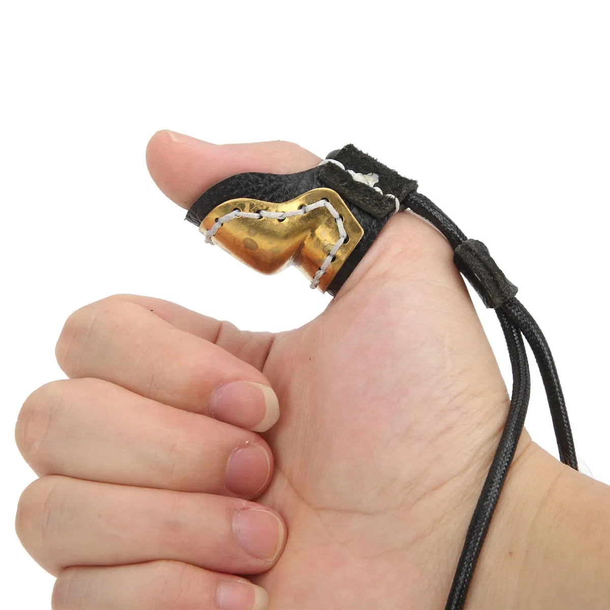 Anello per Pollice per Tiro con L'Arco, Anello per Protezione per Pollice in Morbida Pelle in Ottone, Protezione per Dito per Tiro con L'Arco per Arco Tradizionale, Adatto per Uomo Donna Gioven