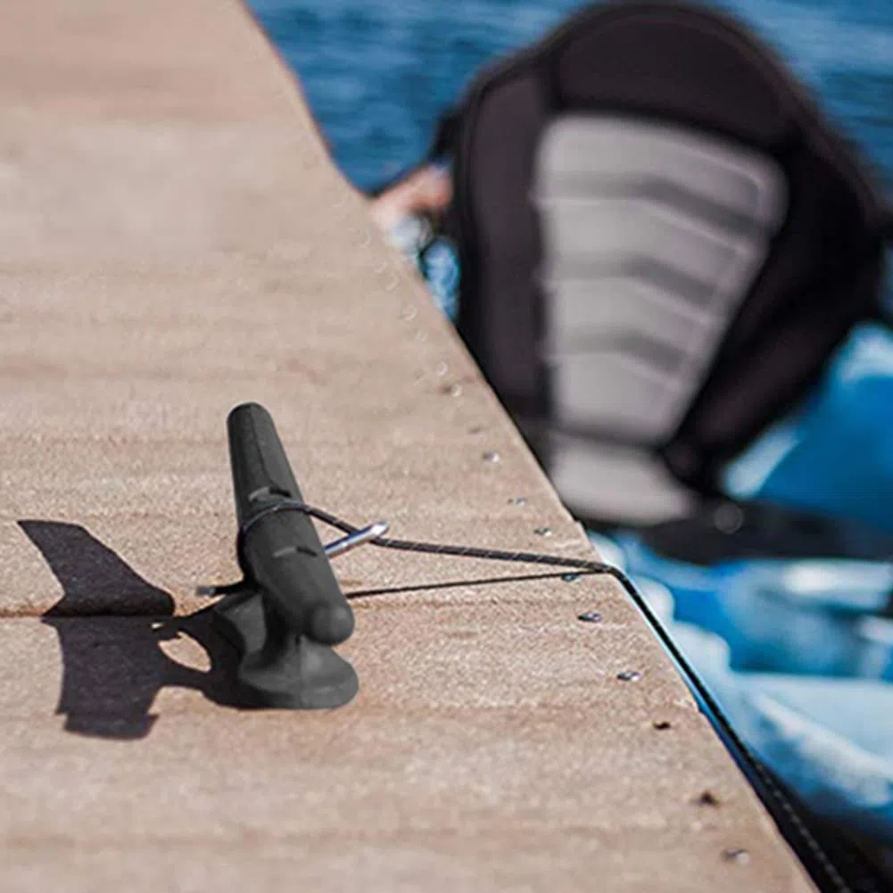 Bitta per Barca,Bitta per Ormeggio,Galloccia Pinzette Bacinella in Nylon,Nere in Canoa in Nylon,Kayak Canoa Barca Marina Cornice di Ancoraggio,Accessori per Bitte per Ormeggio a Fune,4 Pollici,2 Pzs