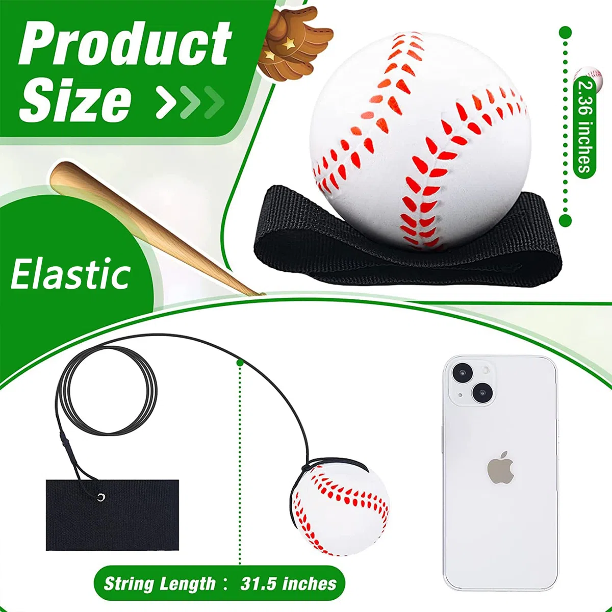 Set da 2 Palline Elastico da Polso - Palla Rimbalzo per Esercizi di Riabilitazione e Allenamento, Ideale per Flessibilità e Recupero