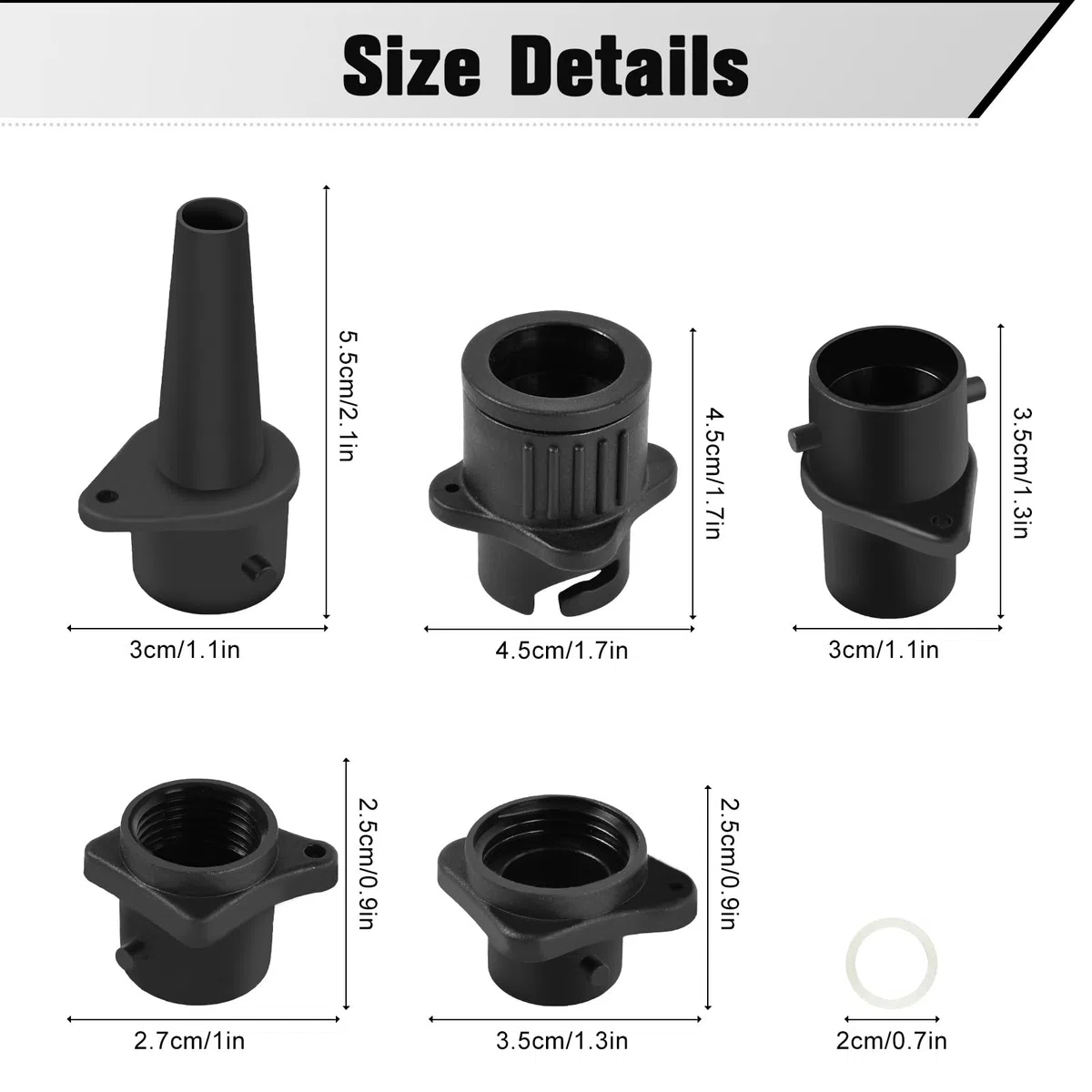 Adattatore Pompa Gonfiabile, Adattatore per Kayak con 4 Ugelli Valvola Aria, Adattatore per Pompa Paddle Board Multifunzione, Adattatore Pompa Sup per Gommoni, Stand Up Paddle Board, Letto Gonfiabile