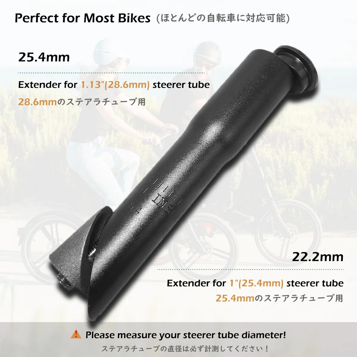 TRIWONDER Prolunga Manubrio Bici 150mm, Attacco Stelo Forcella 22.2mm / 25.4mm, Rialzo/Alza Manubrio per MTB Bici da Corsa Città e Strada