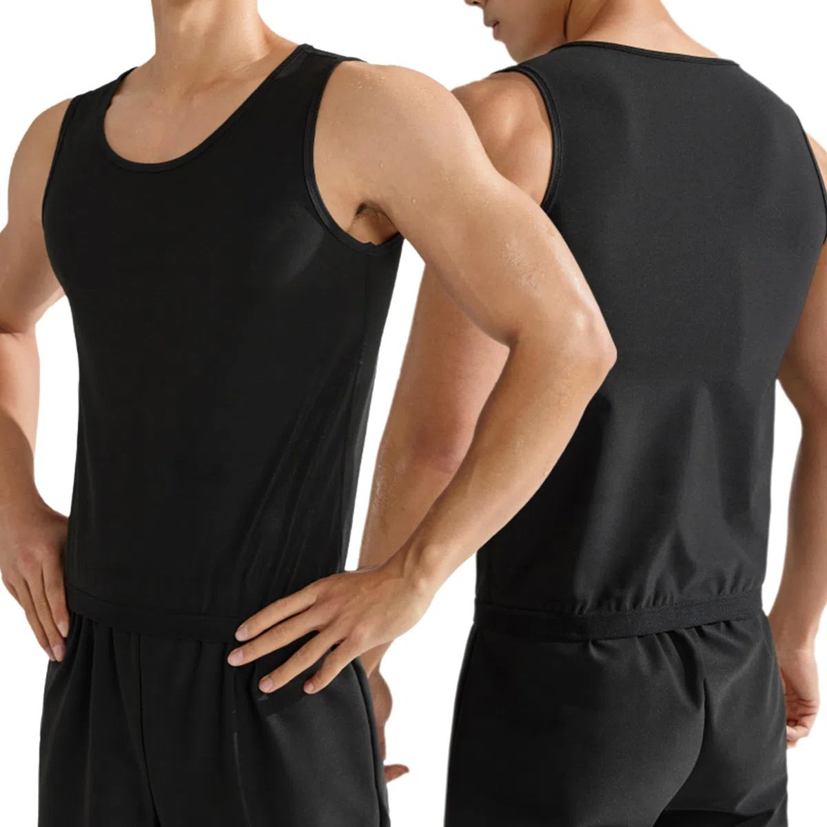 Canotta da Sauna Uomo, Tuta da Sudore in Seta di Latte PU Ideale per Uomini orientati al Fitness