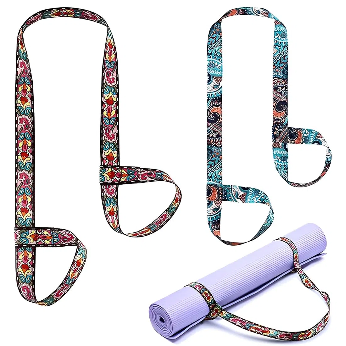 2 Pezzi Cinghia Yoga Mat, Straps Palestra, Porta Tappetino Yoga, Cinghia Per Il Trasporto Da Yoga Regolabile, Pilates, Esercizi, Aerobica, Tappetino Esercizi Sport