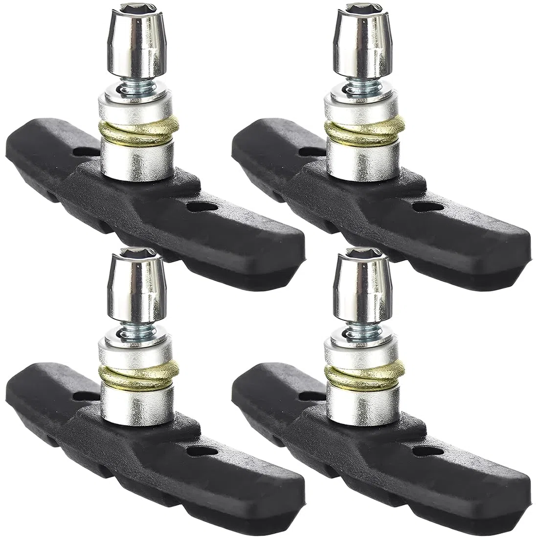 4 Paio Freni Bici, Pastiglie Freni mtb, Bike Pattini Freno 70mm V-Brake Gomma con Strumento di Installazione Nessun Rumore Durevole per Mountain Bike