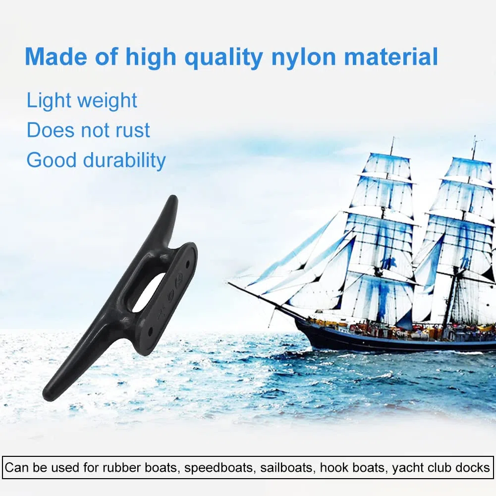 Bitta per Barca,Bitta per Ormeggio,Galloccia Pinzette Bacinella in Nylon,Nere in Canoa in Nylon,Kayak Canoa Barca Marina Cornice di Ancoraggio,Accessori per Bitte per Ormeggio a Fune,4 Pollici,2 Pzs