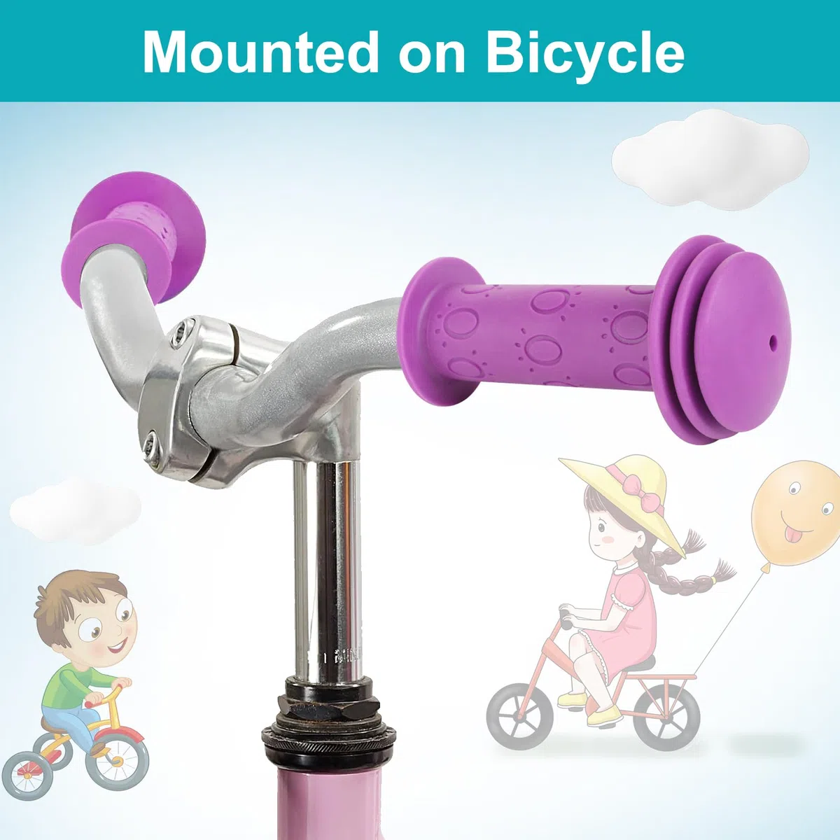 manopole bici bambino,1 Paio 22mm piccola bicicletta, protezione manubrio bici,Antiscivolo Gomma Morbida Bambini Accessori Bicicletta, Lungo 105mm per Scooter, Triciclo,Bambini Corsa Bicicletta
