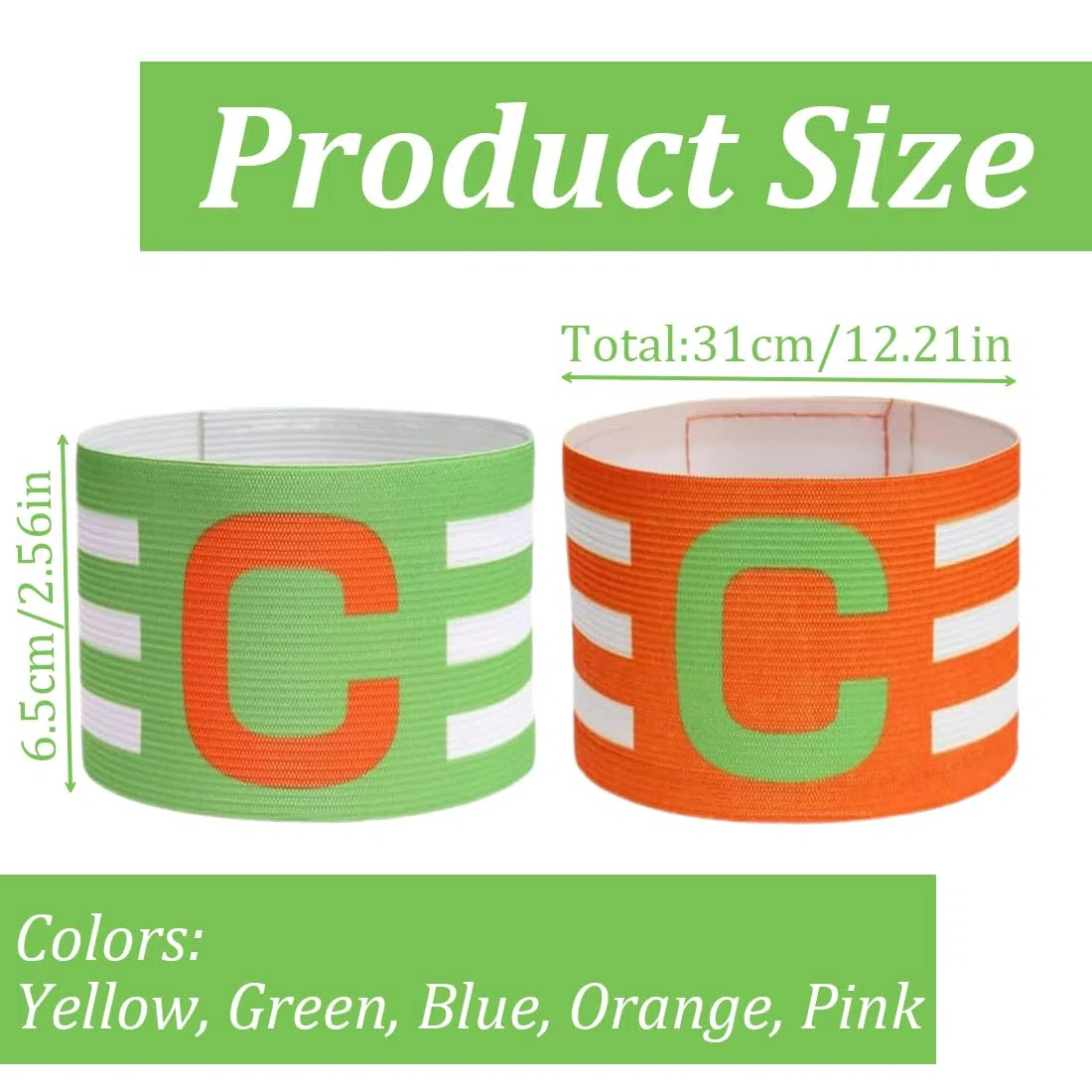 GXGM 5 Pezzi Fascia da Capitano Calcio, Unisex Multicolore Fasce da Capitano, Regolabile Elastico Bambino Fascia per Bambini, Adulti, Sport Calcio e Rugby Hockey