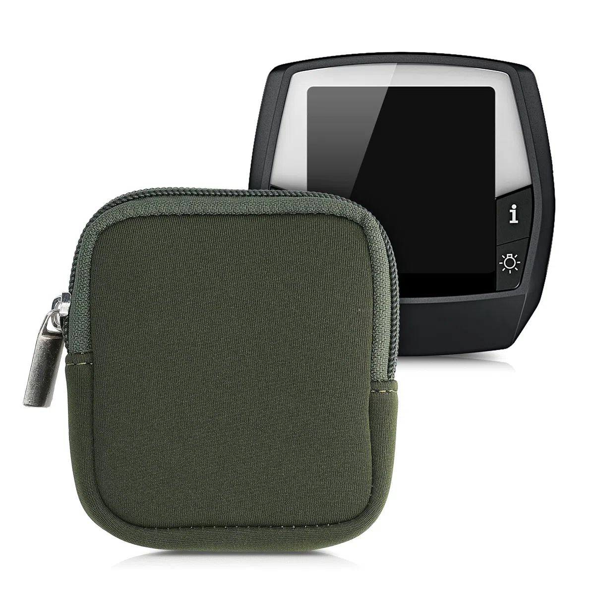 kwmobile Custodia Compatibile con Bosch Intuvia - Fodero Neoprene per Schermo Computer Bici Elettrica - Cover Anti-urto verde scuro