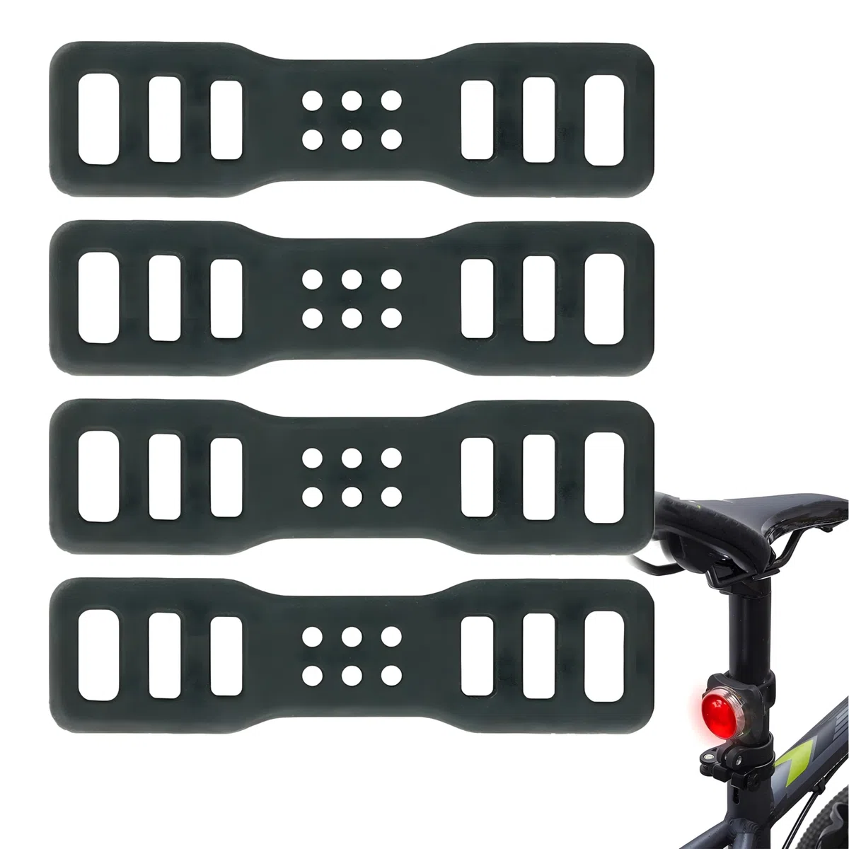 Anelli di gomma per bicicletta, per bicicletta, fissaggio a lega, elastici, leggeri e in gomma, multiuso per fari, bicicletta, fari a LED