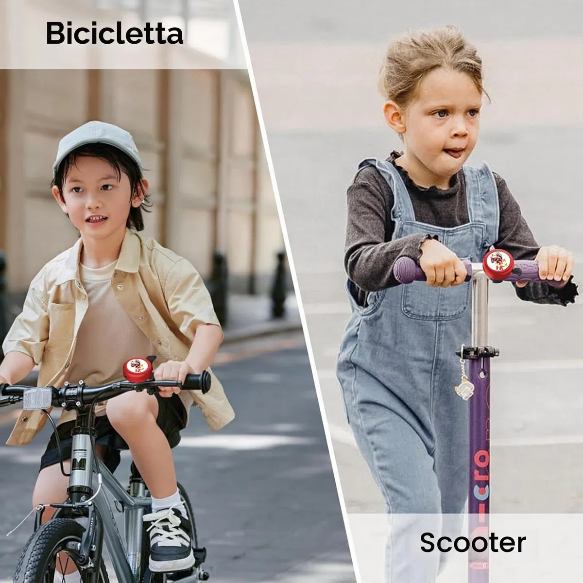 Campanello da bicicletta per bambini, 2 pezzi, per bicicletta, per bambini, campanello, per bicicletta, per bambini, per bambini