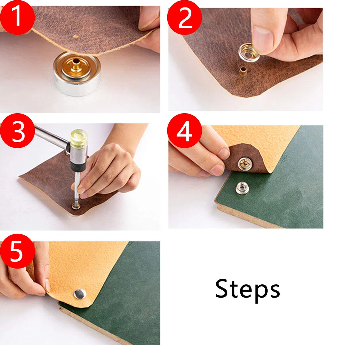 20 Kit Bottoni a Pressione Automatici Vite, Metallo Fissaggio a Bottoni per Barca, Snap Button Fastener con Attrezzi d'Installazione per Barche Tenda, 63 Pezzi