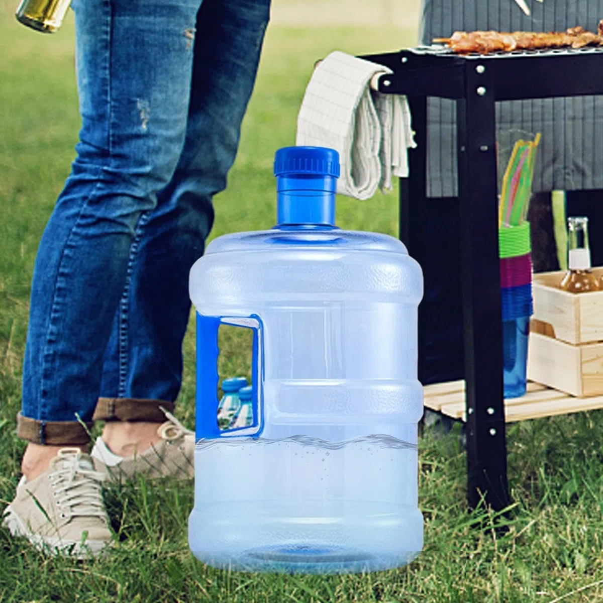 Contenitore Acqua Per Campeggio - 5 L Contenitore D'Acqua Trasportabile Con Maniglia, Tanica Per Liquido Potabile, Boccione Multiuso, Boccione Multiuso Per Picnic Spiaggia BBQ Giardino Escursioni