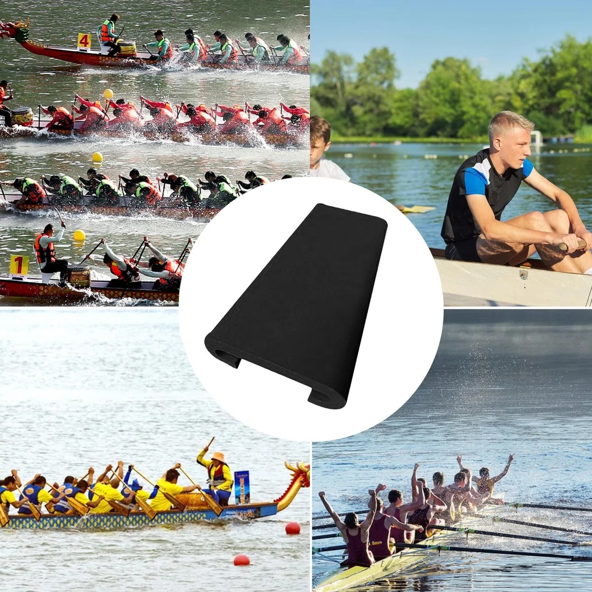 Dragon Boat Seat Cover | galleggiante confortevole e protettivo | Galleggiante per appassionati di canoa e principianti, Nero, Vedi descrizione