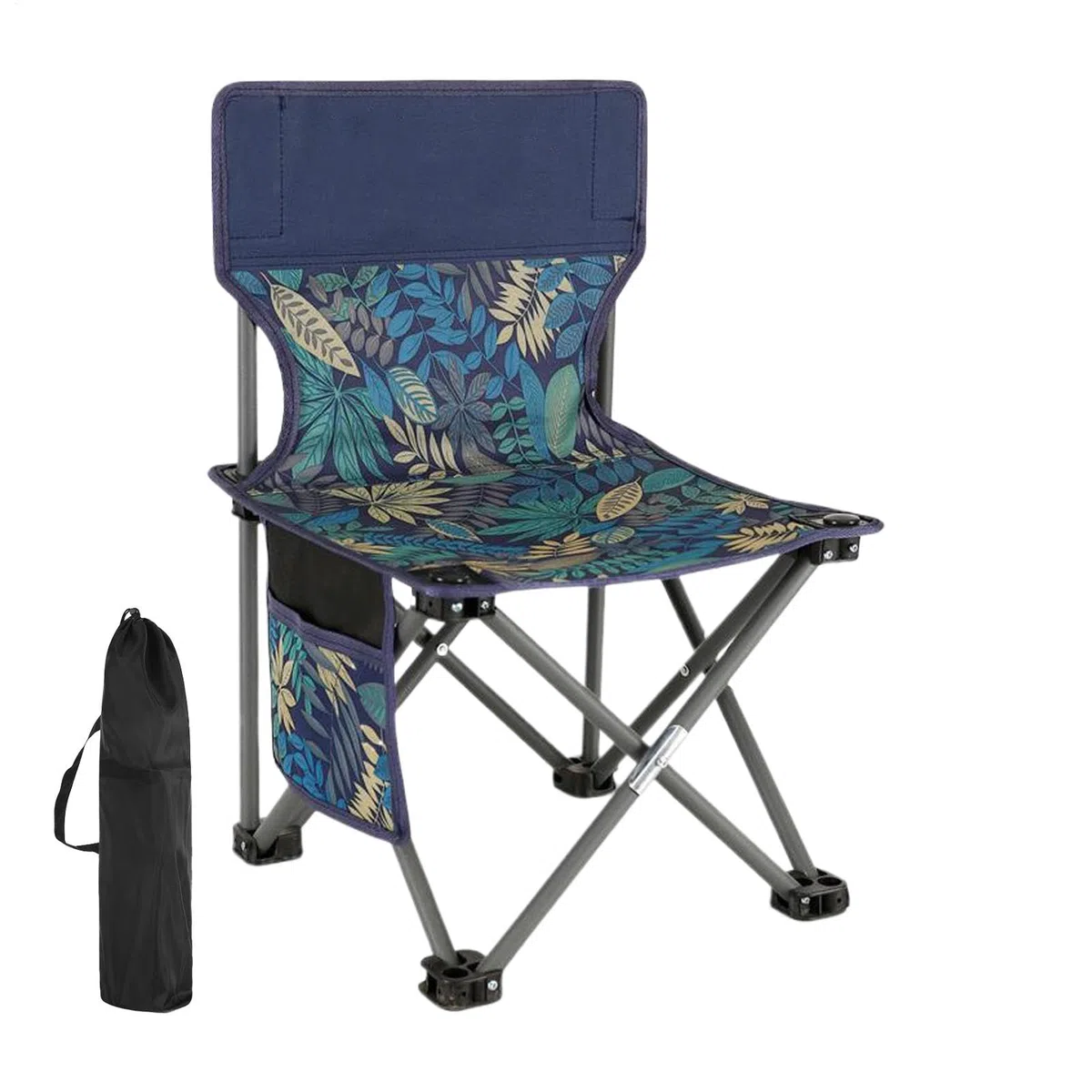Sedia pieghevole da esterno, sedia da campeggio portatile, Sedia da campeggio portatile Mobili da esterno, Sedia zaino con supporto tascabile laterale 286 libbre per avventure all'aria aperta, viaggi,