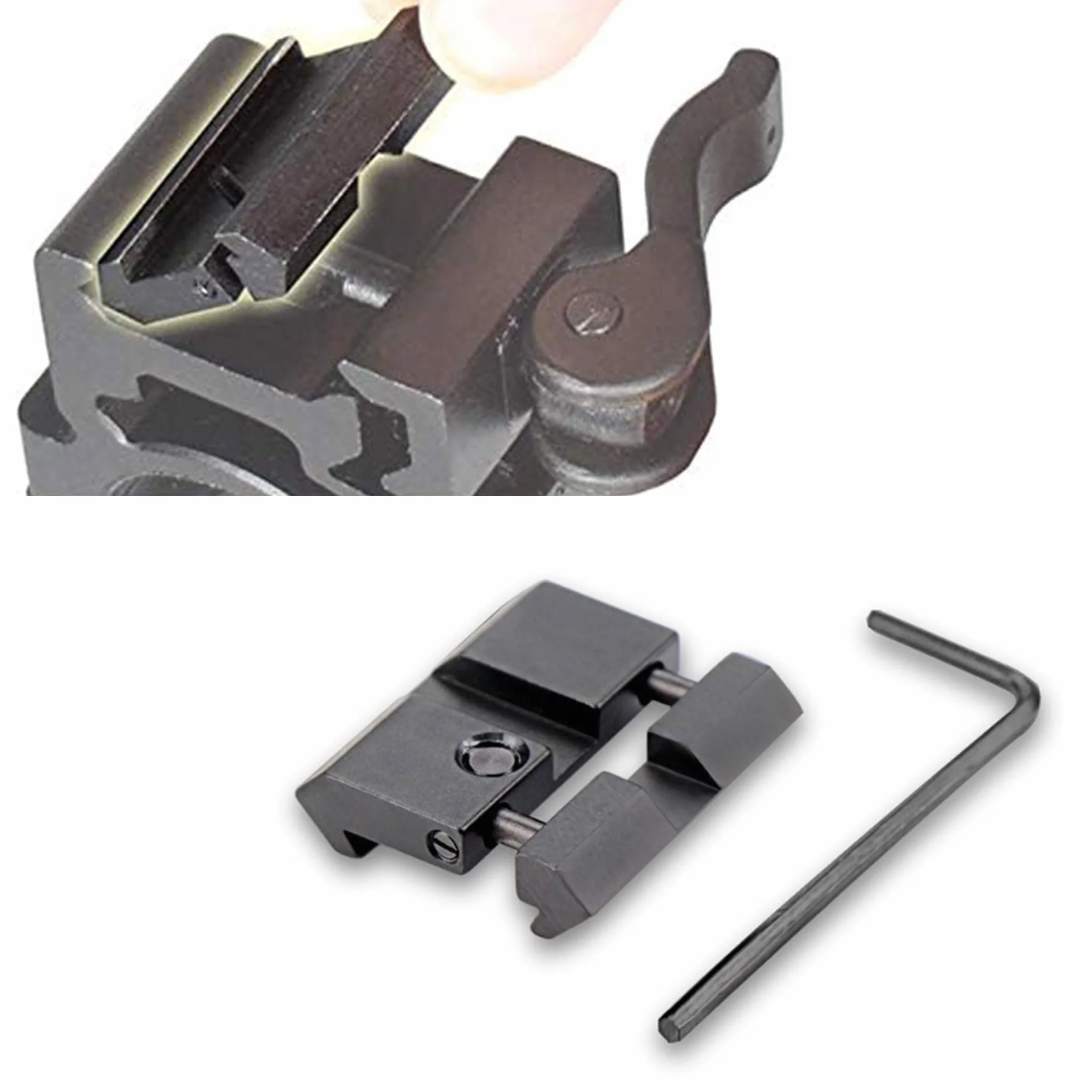 2 pezzi military coda di rondine a guida Picatinny da 11 mm a 22 mm, adattatore in alluminio 22 mm, pistola per fucile