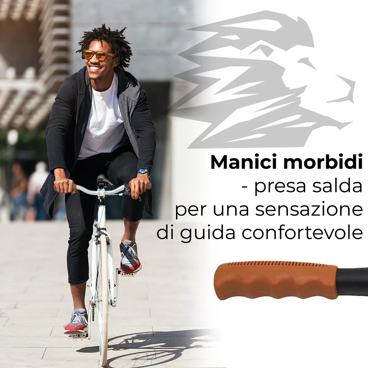 LOEVELOSI, manopole per bicicletta, nere, in stile vintage / bicicletta olandese, con impugnatura comoda, per lato destro e sinistro