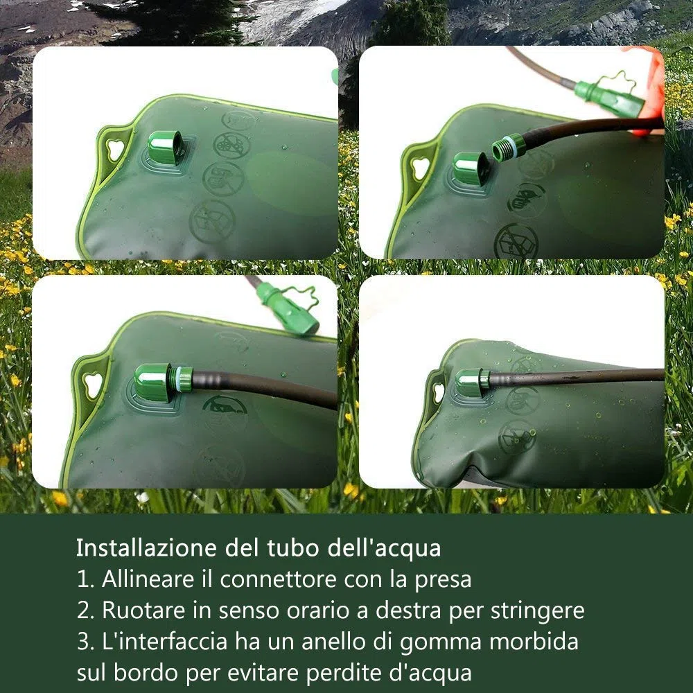 Sacca Idratazione,2L Sacca d'acqua a Prova di Perdite e Duratura per Correndo, Campeggio, Passeggiata,Verde