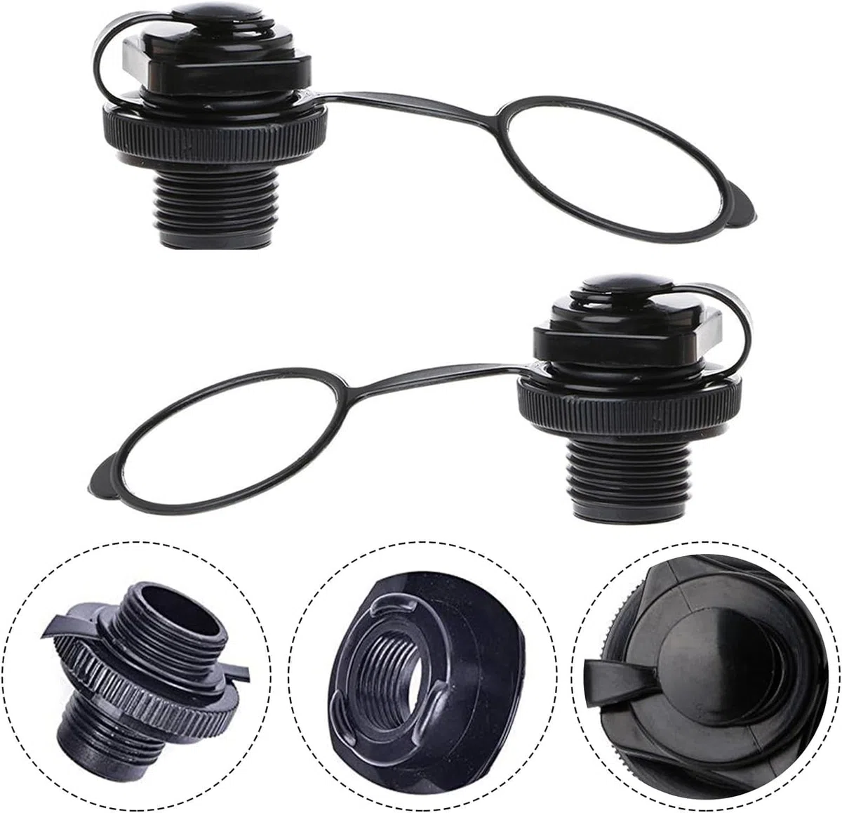 2 tappi di ricambio per valvole dell'aria gonfiabili per barca, 0ne-way, tappi di ricambio per gommoni, gommoni, gommoni, kayak, piscine, barche (22 mm)