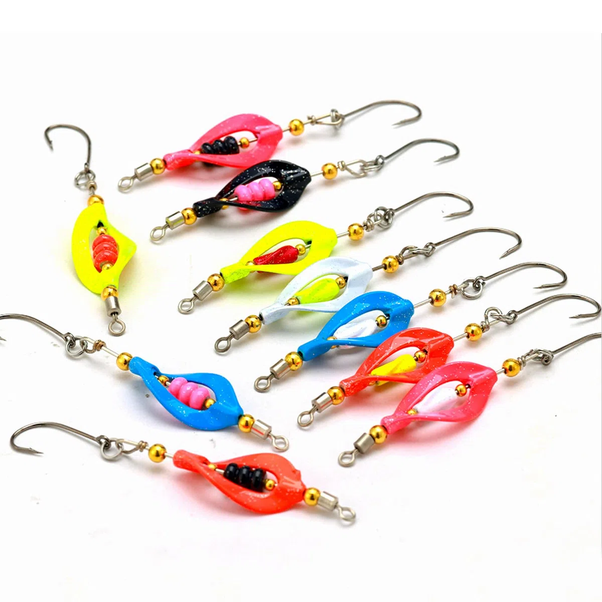 Twist Spoons, trota attiva e autoilluminante, 3 g, 4 g, Machilea 5 x Twister Spinner per trote, spoon in scatola, set di esche per trote, pesca alla trota