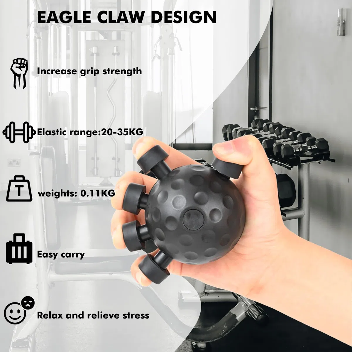 Finger Grip Strengthener 2025, mano avbraccio palla rinforzatore e mano presa esercitazione palle polso rinforzo, per allenare i muscoli delle mani, per la costruzione muscolare, per musicisti