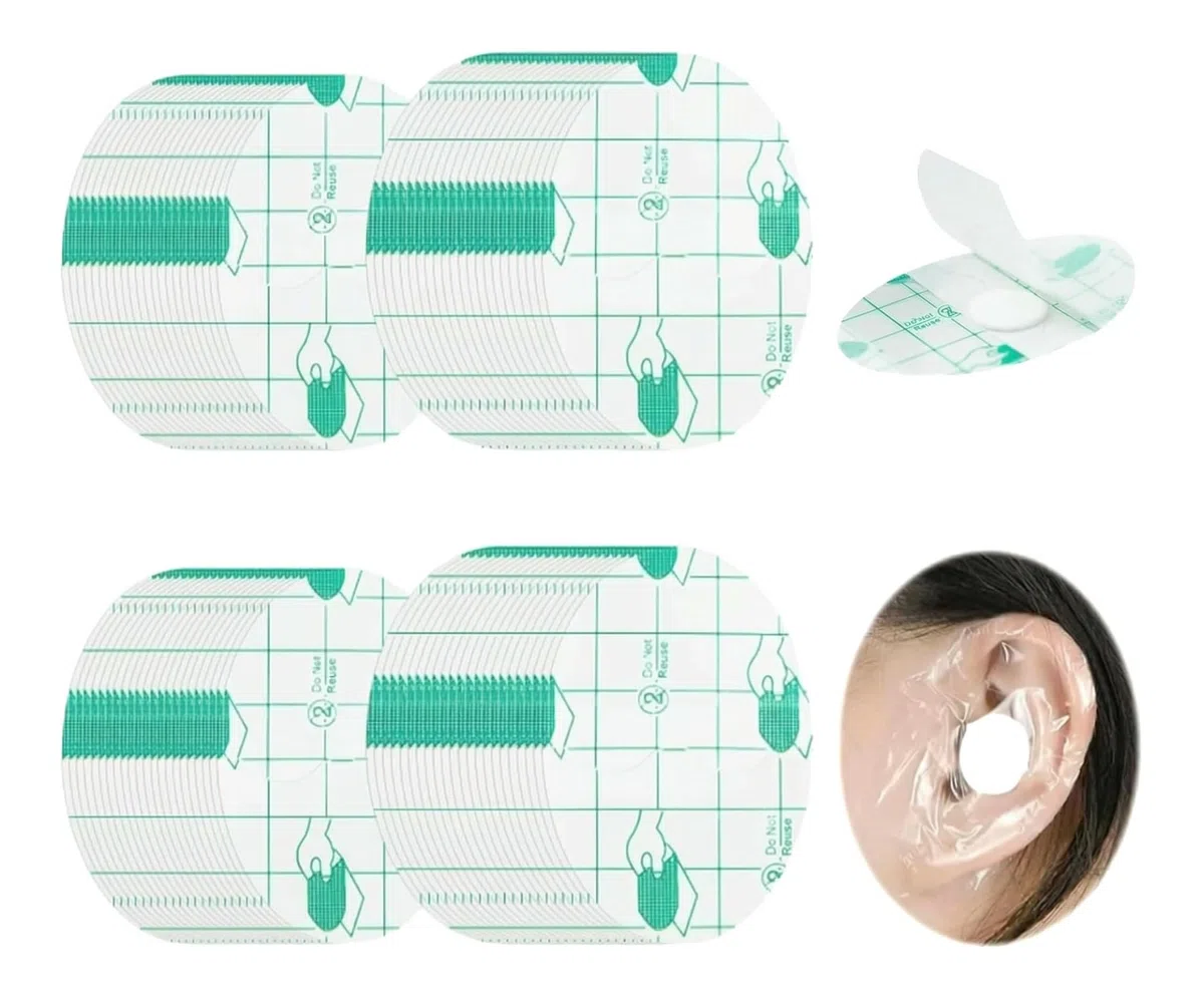 100 Protezioni Adesivi per Orecchie Impermeabili, Copri Orecchie per Doccia Bambini, Monouso Trasparenti, Non fa Male Alla Pelle, Nuoto, Surf, Protezione Neonati