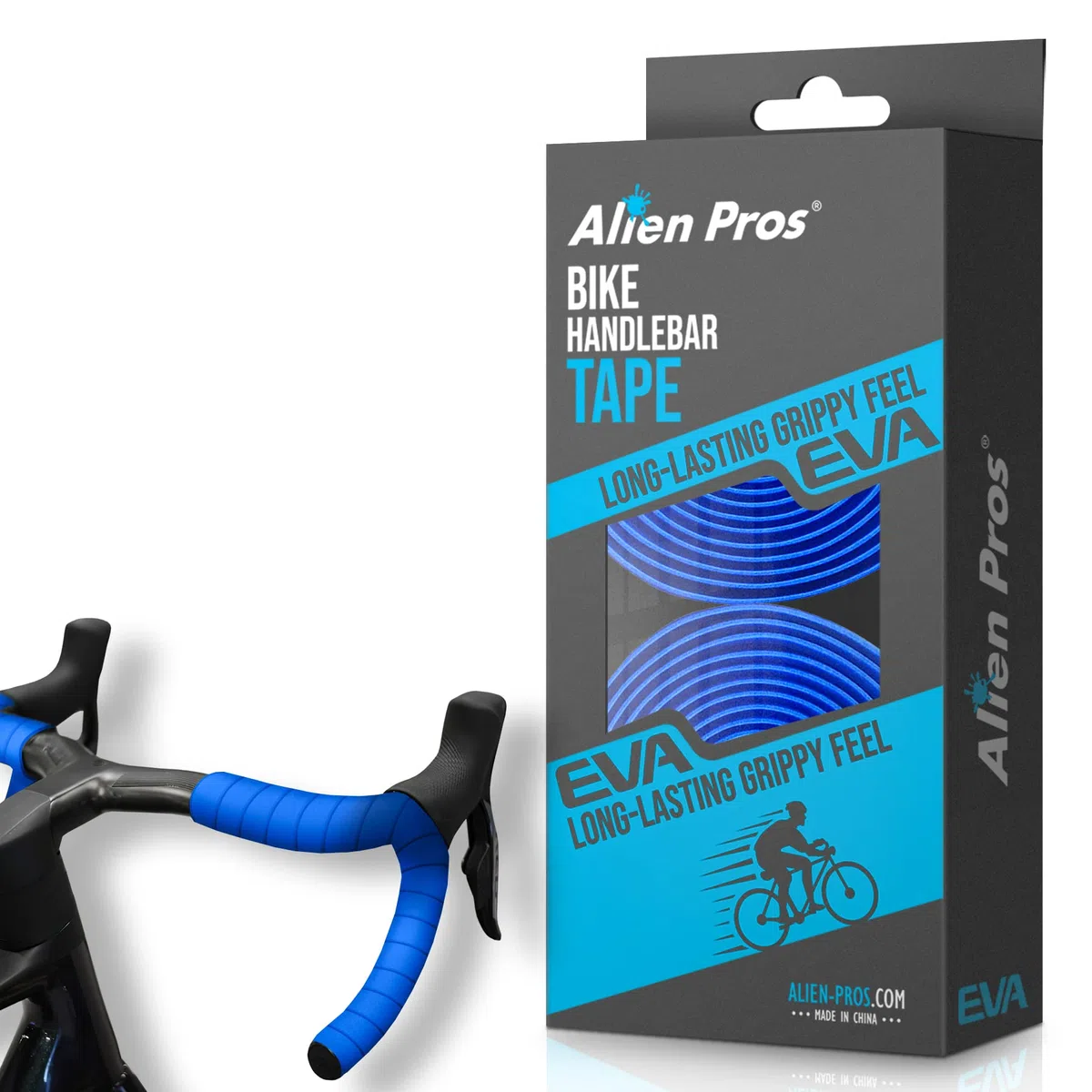 Alien Pros Nastro Manubrio Bici Eva (Set di 2) Nero Rosso Bianco Blu Rosa Verde - Avvolgi la Tua Bici per Una Fantastica e Confortevole Corsa