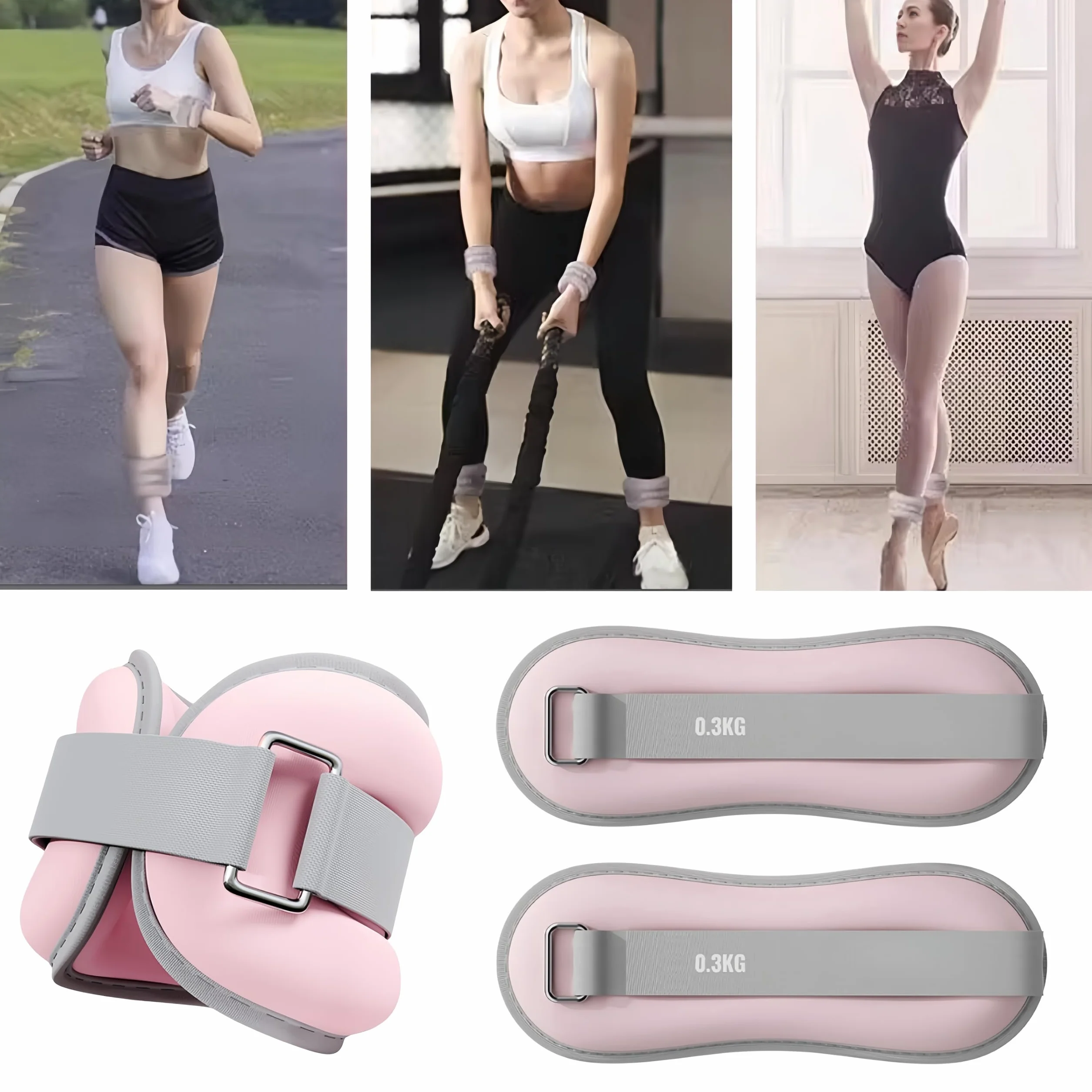 2 pezzi Pesi del polso Pesi alla Caviglia Braccialetto Peso Polso Pesi in Piede Pesi Pilates Pesi per Gambe e Braccia, Polso Pesi a Mano - Rosa
