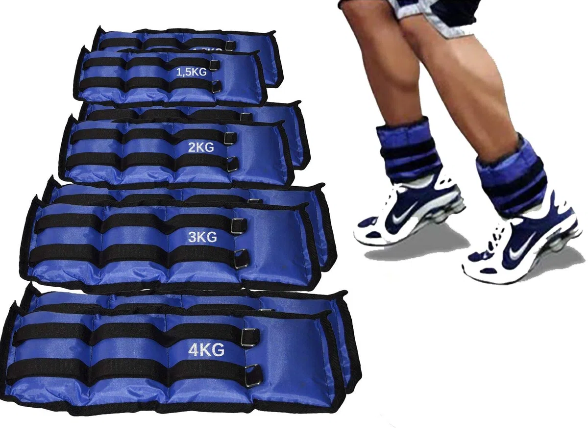 Lupex Shop Coppia di Pesi per Caviglie e Polsi da 0,5 a 6kg, Sacchetto di Sabbia, Regolabili con Strappo, per Allenamento Palestra, Running, Fitness