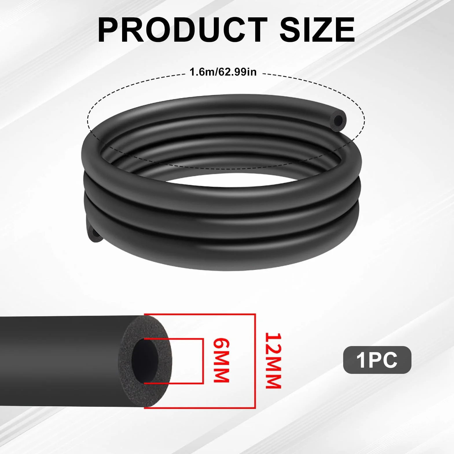 Manicotto in Schiuma da 1,6m per Telaio di Bicicletta - Ammortizzatore Interno per Cavi, Compatibile con Linee di Freno e Tubi Idraulici di 6mm, Durevole e Fonoassorbente，tubo freno idraulico