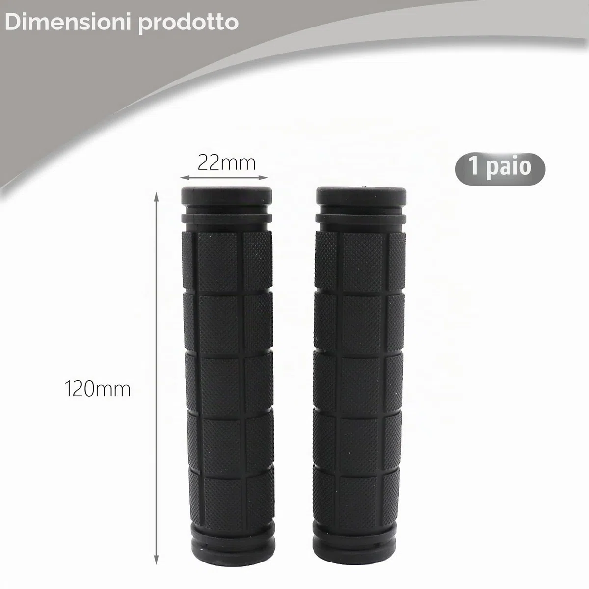 2 manopole per bicicletta, manubrio, manopole in gomma, per bicicletta, 22 mm, impugnature in gomma per mountain bike, bici da corsa, trekking (nero)