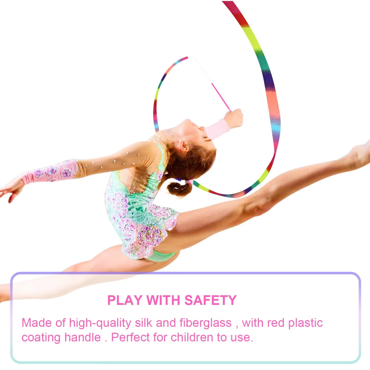 Savita 4 Pezzi Nastri Danza, 1 m Nastro da Ginnastica Nastro da Ballo Dance Ribbon per Bambini Ragazze Danza Allenamento Bomboniere per Feste di Compleanno