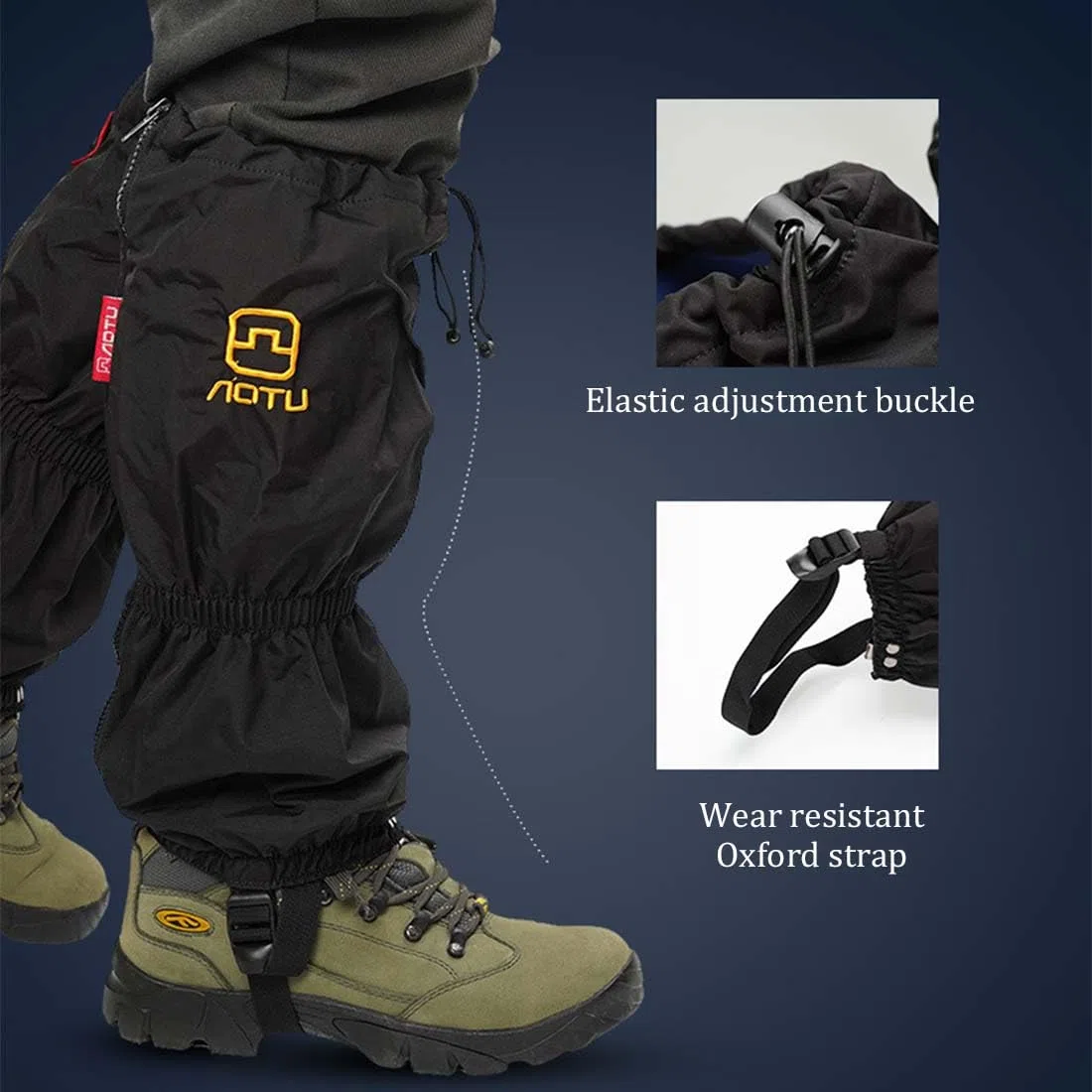1 Paio Nero Ghette da Escursionismo Impermeabili, Coprigambe Traspiranti per Donne e Uomini, Ghette per Gambe da Neve, Idea per Deserto, Giungla, Neve, Alpinismo, Caccia
