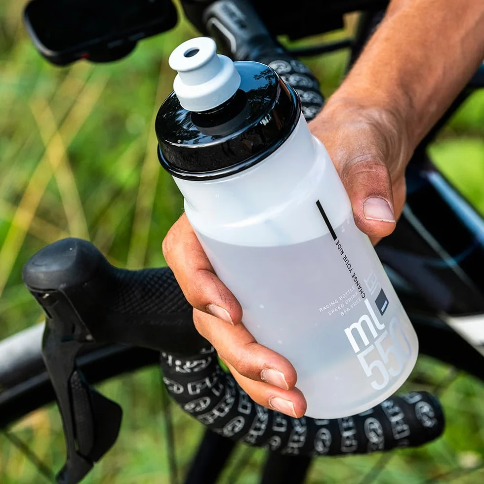 ELITE Borraccia Jet 550ml Borraccia Ciclismo Sportiva Senza BPA Bottiglia Bici Giallo Fluo Alta Visibilità (Giallo Fluo/Logo Nero, 550ml)