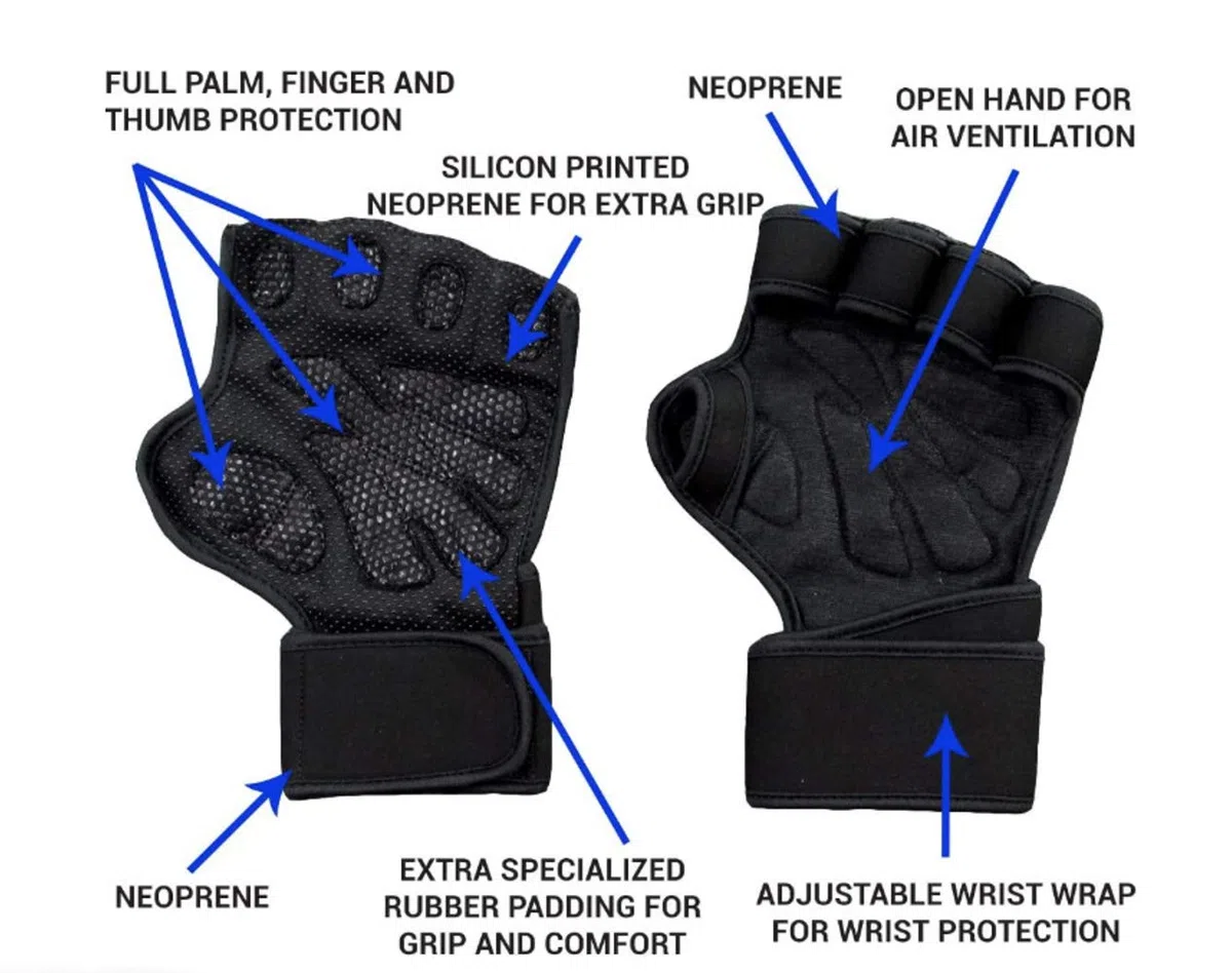 Guanti Palestra Uomo Donna Traspiranti Antiscivolo con Polsiere Guanti Calisthenics Paracalli Crossfit Sollevamento Pesi Fitness Guanti Crossfit Paracalli (Medium)