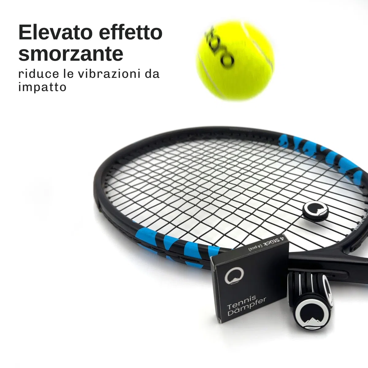 Otaro antivibrazione Tennis per Racchette da Tennis – 4 Pezzi – 100% Riciclato – Ammortizzatore di Vibrazione Come Accessorio da Tennis