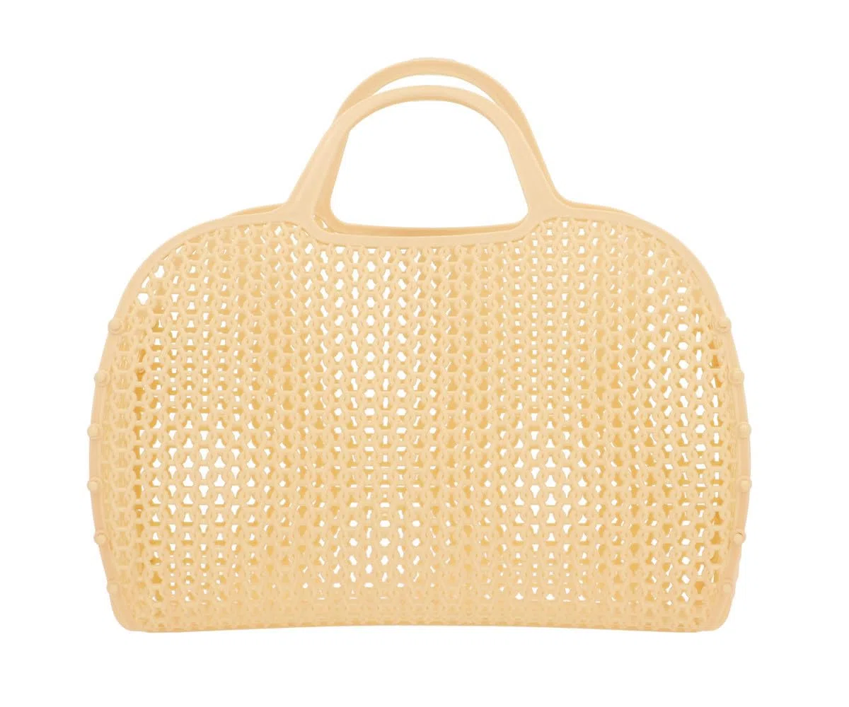 Borsa Rete da Spiaggia in Plastica Riciclabile | Borsa Estiva Leggera e Smontabile, Antisabbia e ad Asciugatura Rapida | Ideale Piscina e Vacanze | Soleil