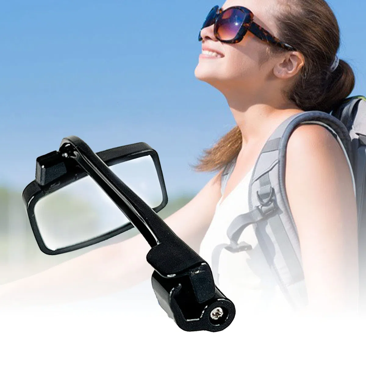 Specchietti retrovisori per occhiali, 3,62x1,18x1,61 pollici Specchio per occhiali con visione chiara, Specchietto per occhiali da bici leggero, Specchietto retrovisore per ciclismo Specchietto granda