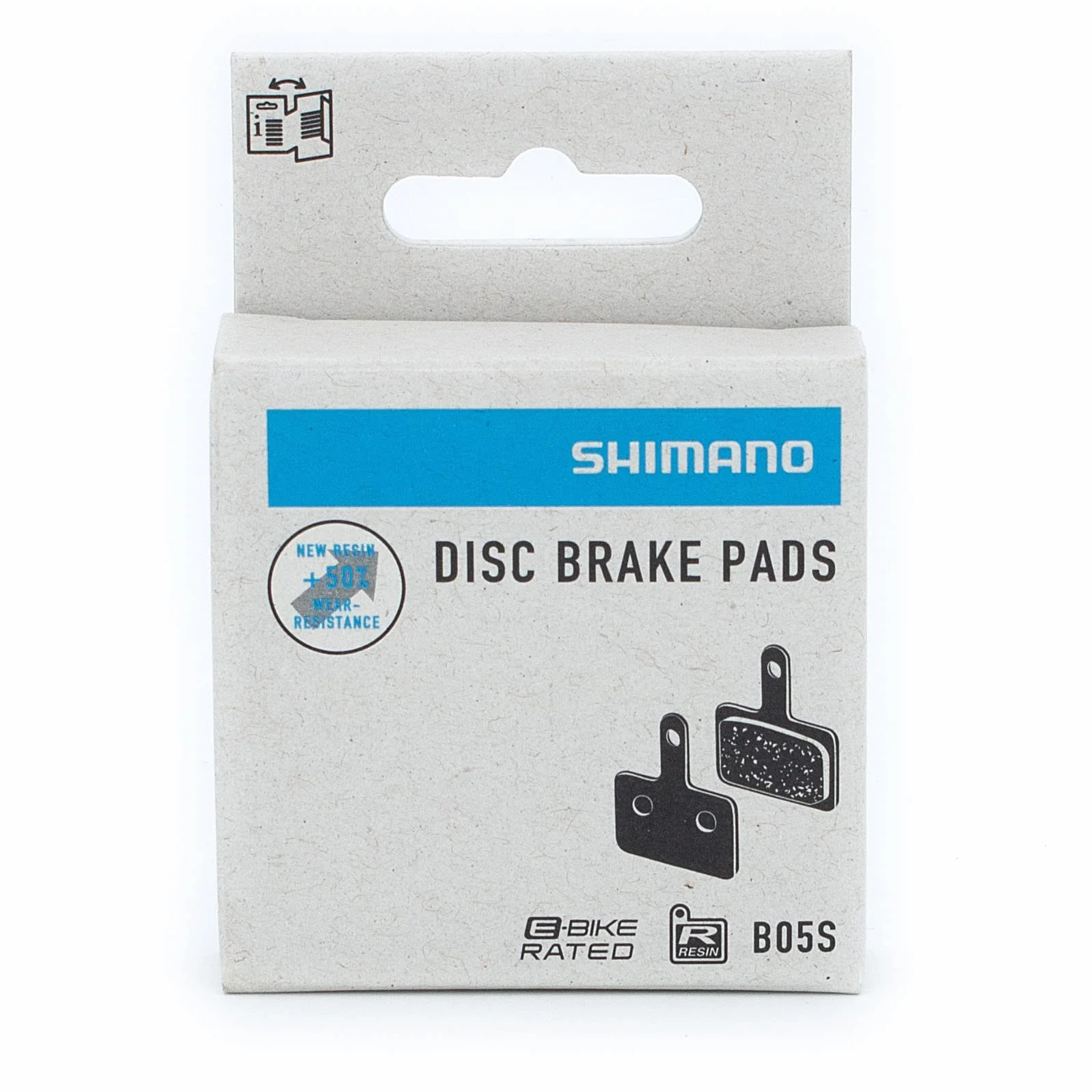 SHIMANO B05S Disc Brake Pads and Spring, Steel Backed, Resin, Black