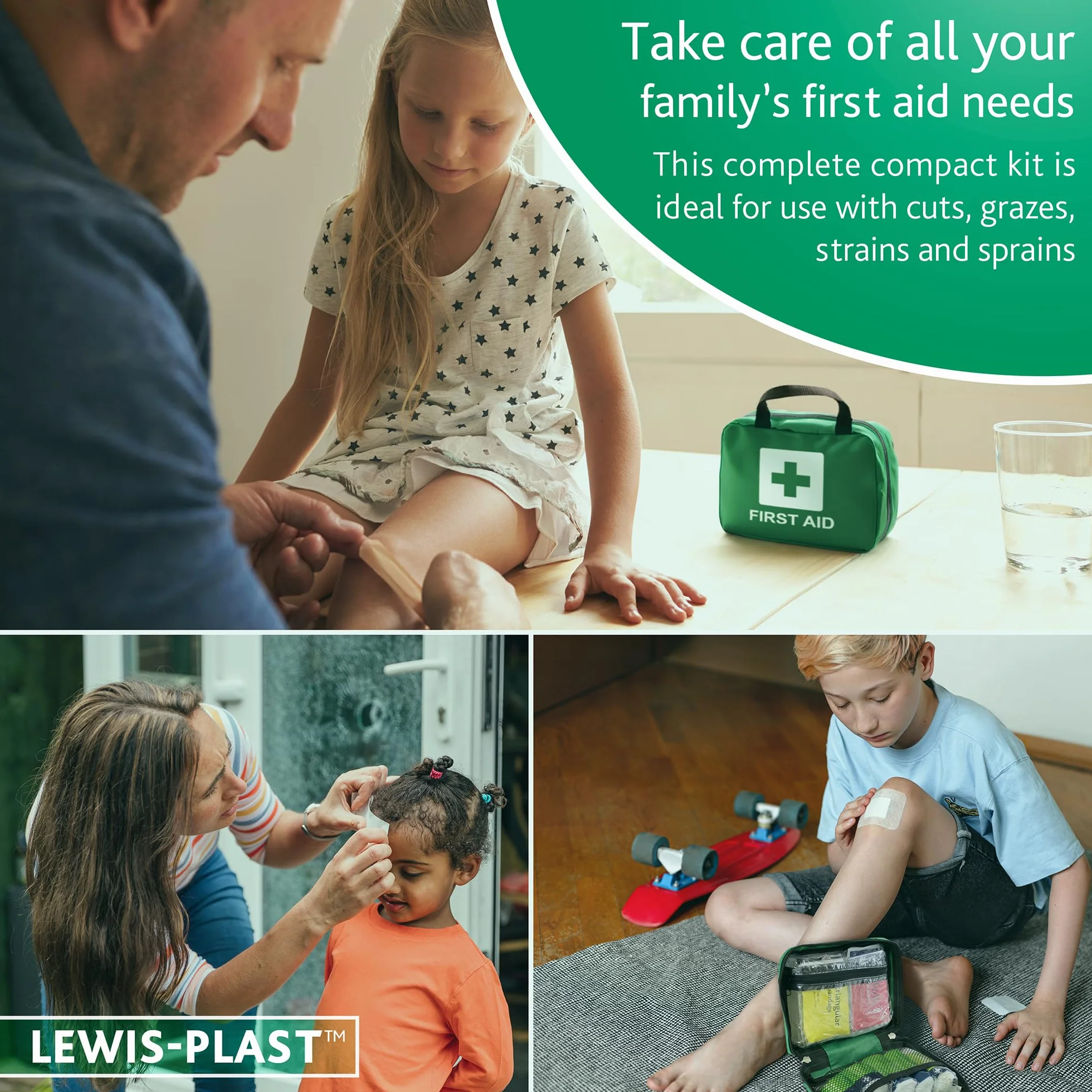 Kit di pronto soccorso premium 90 pezzi LEWIS-PLAST per auto casa lavoro vacanza