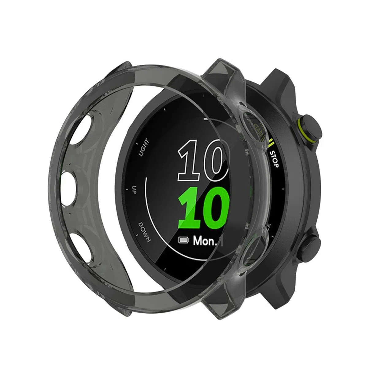 Custodia Compatibile con Garmin Forerunner 55, Custodia Protettiva in TPU Custodia in Gomma Utrasottile ad alta definizione per Garmin Forerunner 55 -Nero