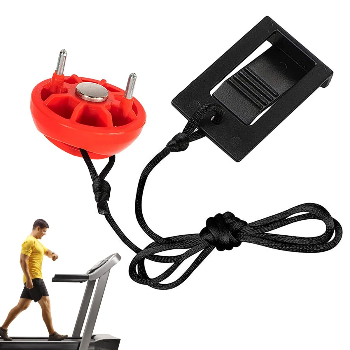 Chiave universale per tapis roulant - Sostituzione di sicurezza con magnete a presa rotonda | Compatibile con vari tapis roulant, dispositivo di protezione automatica | Accessorio affidabile per cintu