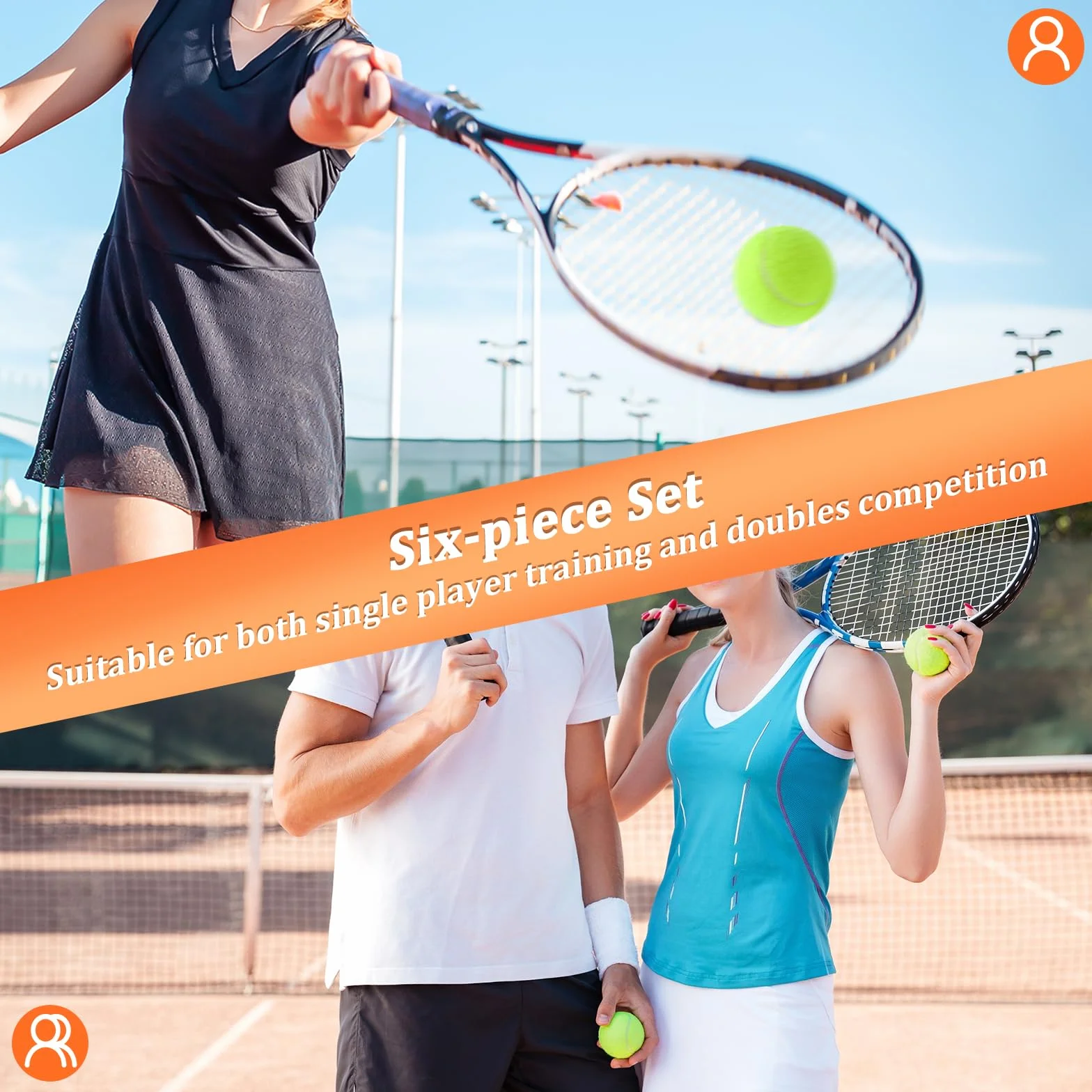6 Pezzi Palline da Tennis, Palla Allenamento Tennis, Alto Rimbalzo Pallina, per Esercizi di Allenamento per Gare di Club scolastici Gioca con Gatti Cani Sport all'Aria Aperta