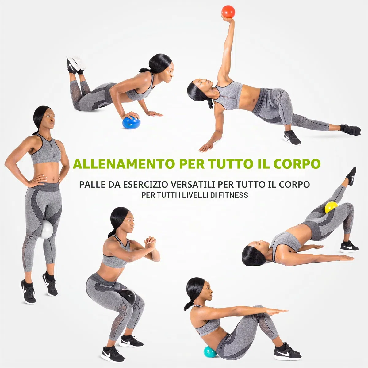 ProsourceFit Weighted Toning Exercise Balls for Pilates, Yoga, Strength Training and Physical Therapy