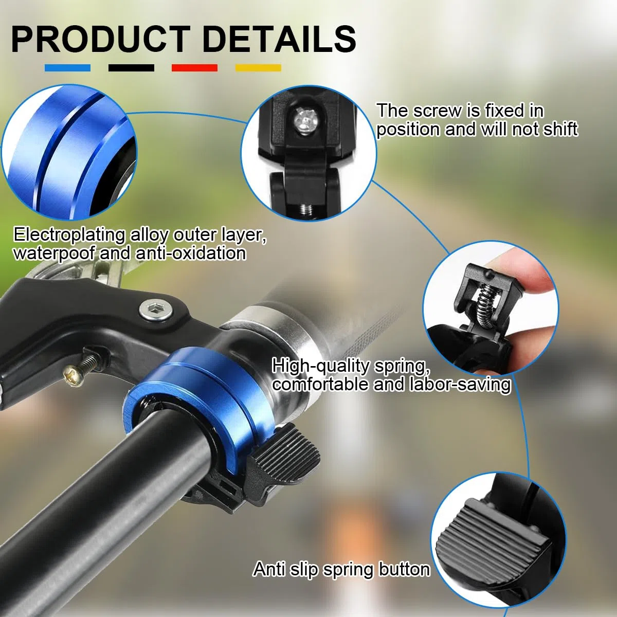 Campanello per bicicletta mountain bike, biker bell, campanello per bicicletta, mountain bike, perfetto per gli appassionati di ciclismo, 22-22,8 mm