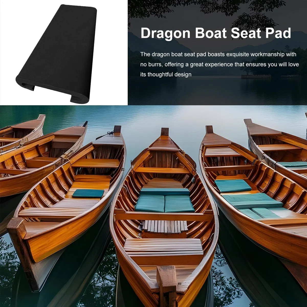 Dragon Boat Seat Cover | galleggiante confortevole e protettivo | Galleggiante per appassionati di canoa e principianti, Nero, Vedi descrizione
