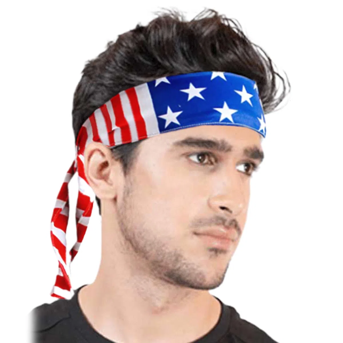 Bandana Bandiera Americana USA 41.3 Traspirante - Fascia per Assorbimento del Sudore per Uomo, Calcio, Tennis, Allenamento, Costume