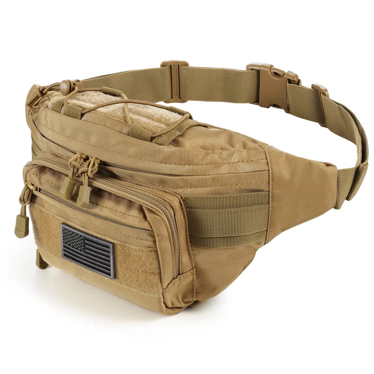 SOWHUP Marsupio tattico militare, con toppa americana, marsupio per attività all'aperto, pesca, escursionismo