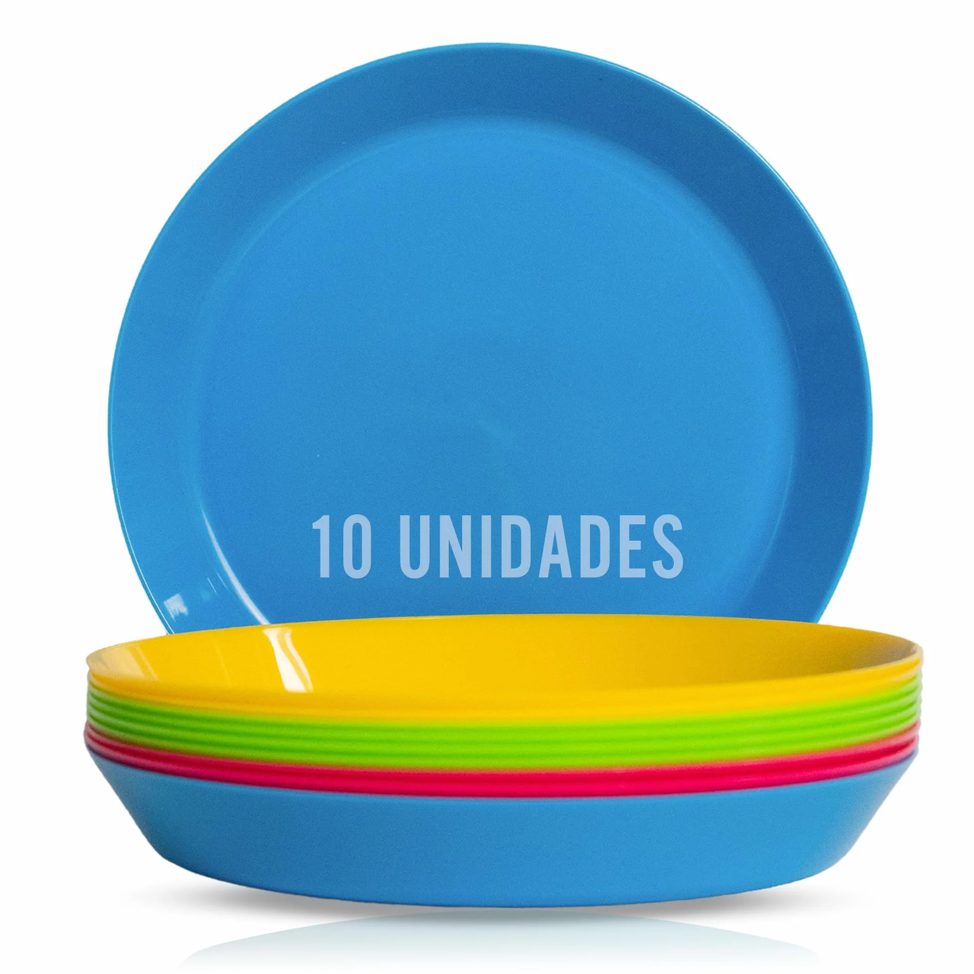Piatti Plastica Rigida Lavabili 10 Pezzi, Set Piatti Campeggio Adatti Forno Microonde e Lavastoviglie