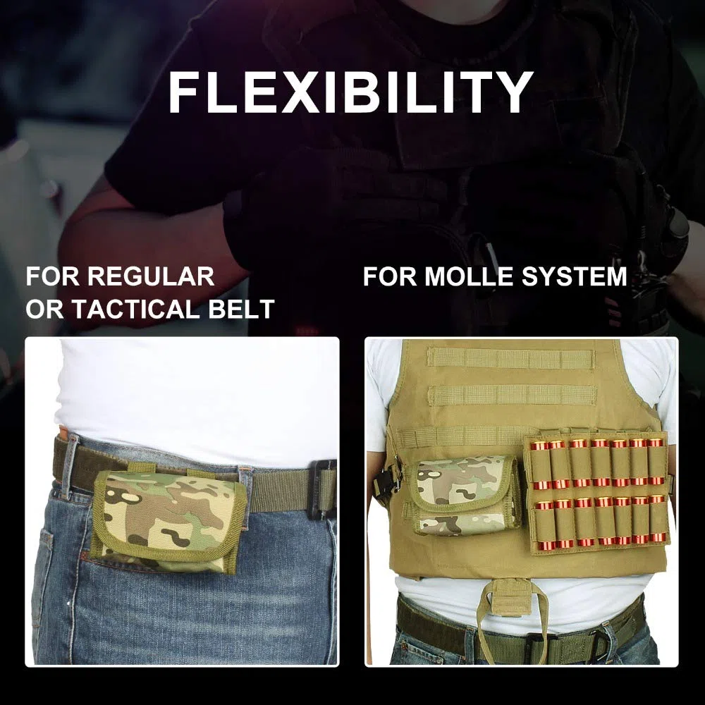 Tactical 10 Colpi shotshell Ricarica Titolare Molle Sacchetto per 12 Gauge/20G Caricatore Munizioni Rotonda Cartuccia Titolare tattico Pouch