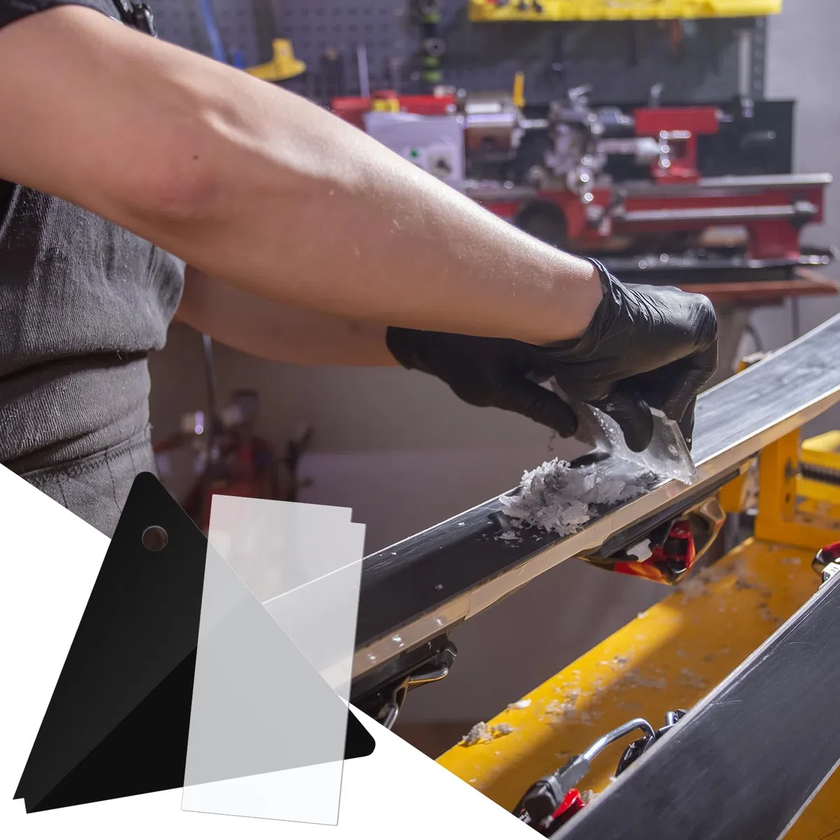 2pz Raschietto per Cera da Snowboard, Plastica Triangolo e Rettangolo Raschietto per Cera da Sci Rimozione Raschietto per Sci per Sport All'Aria Aperta Sci Snowboard Rimozione Extra Della Cera